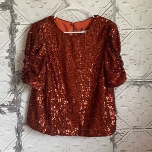 Anthropologie Sequins fun holiday blouse